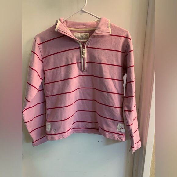 Joules Kids Pink Striped Quarter Zip Size L - Picture 1 of 9